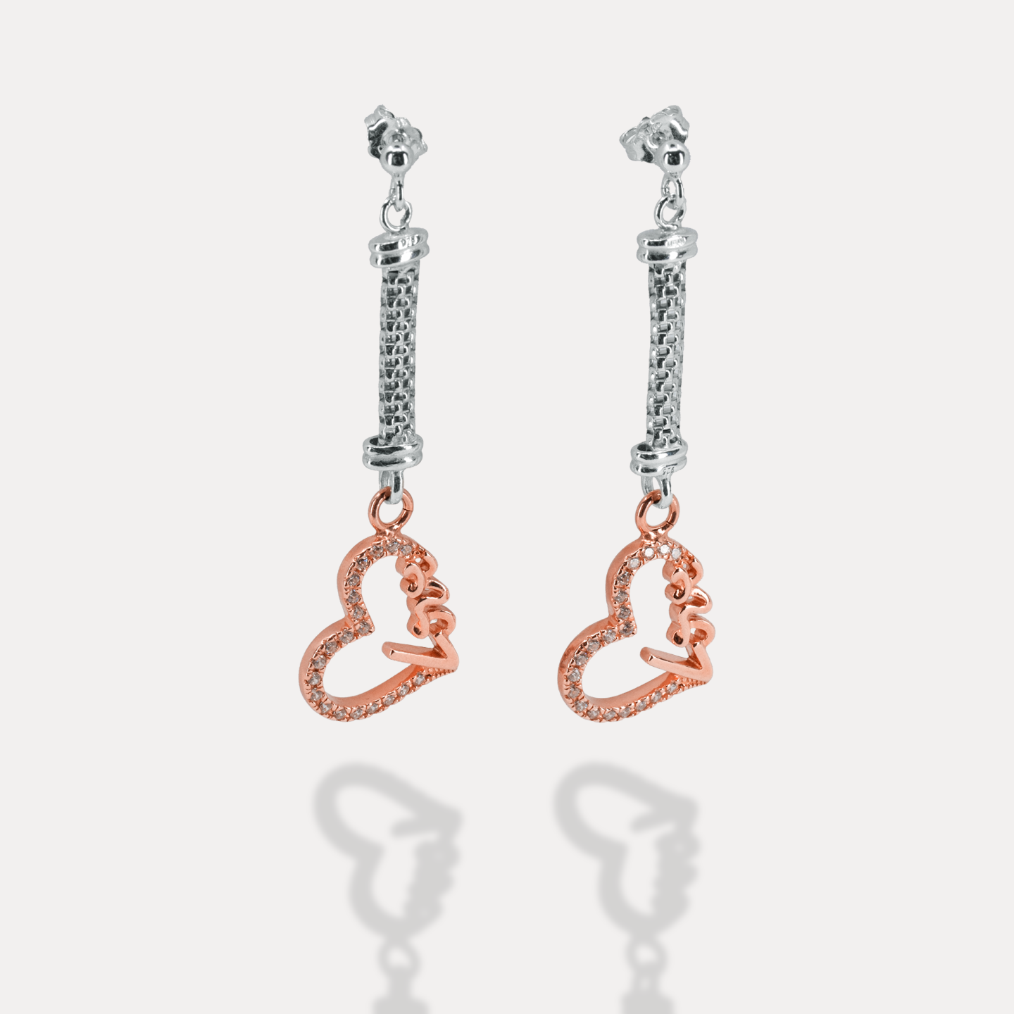 Mideroche Riviera Earrings with Rose Gold Hearth