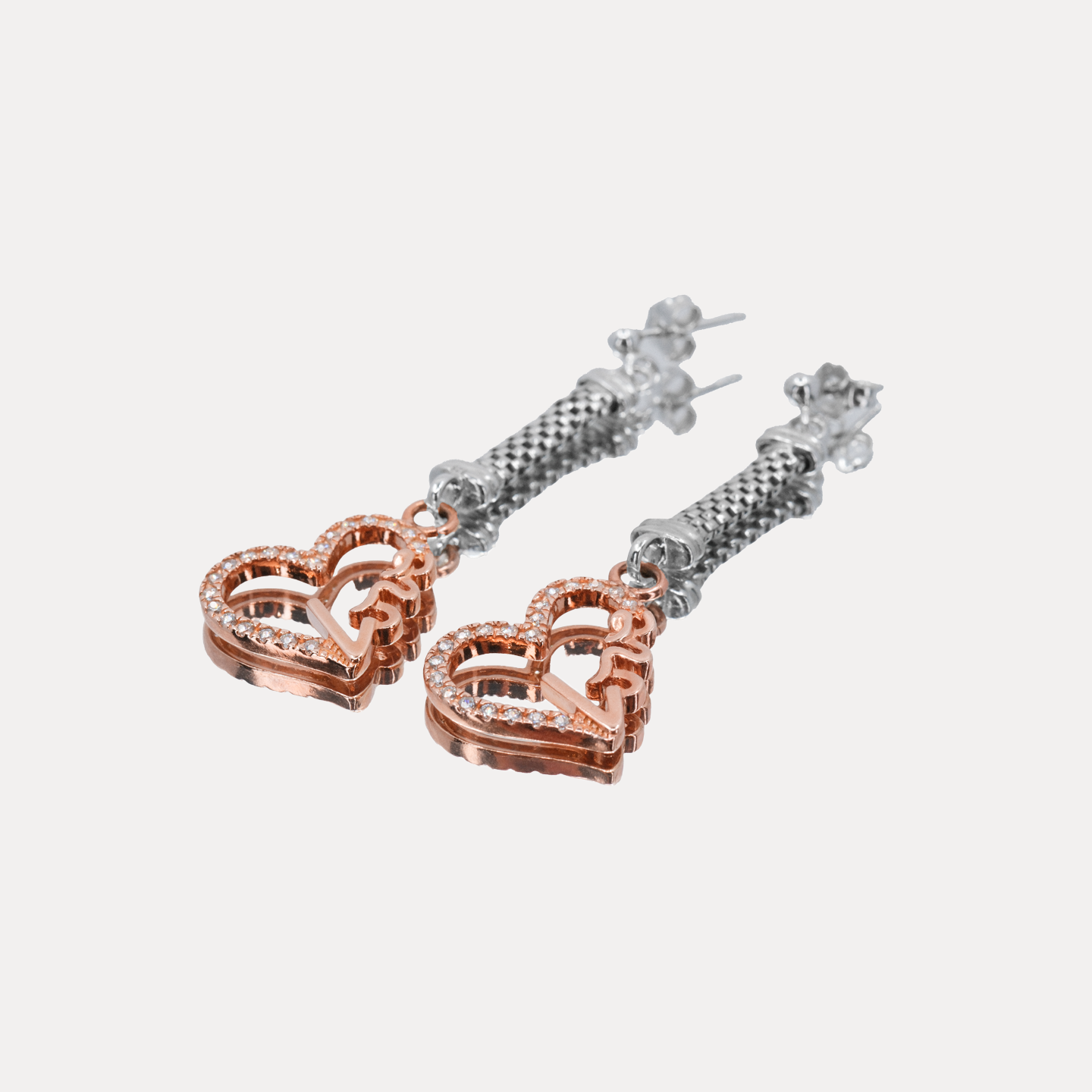 Mideroche Riviera Earrings with Rose Gold Hearth